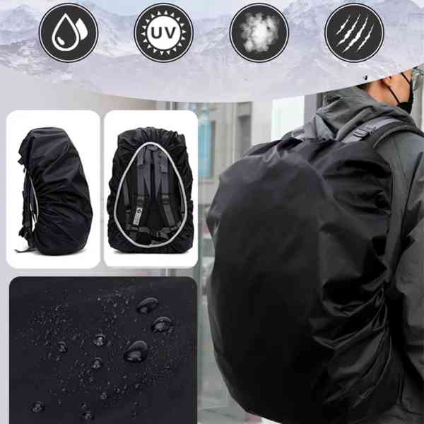 Ultralehká pláštěnka na batoh, 60l, NOVÁ, černá - foto 1