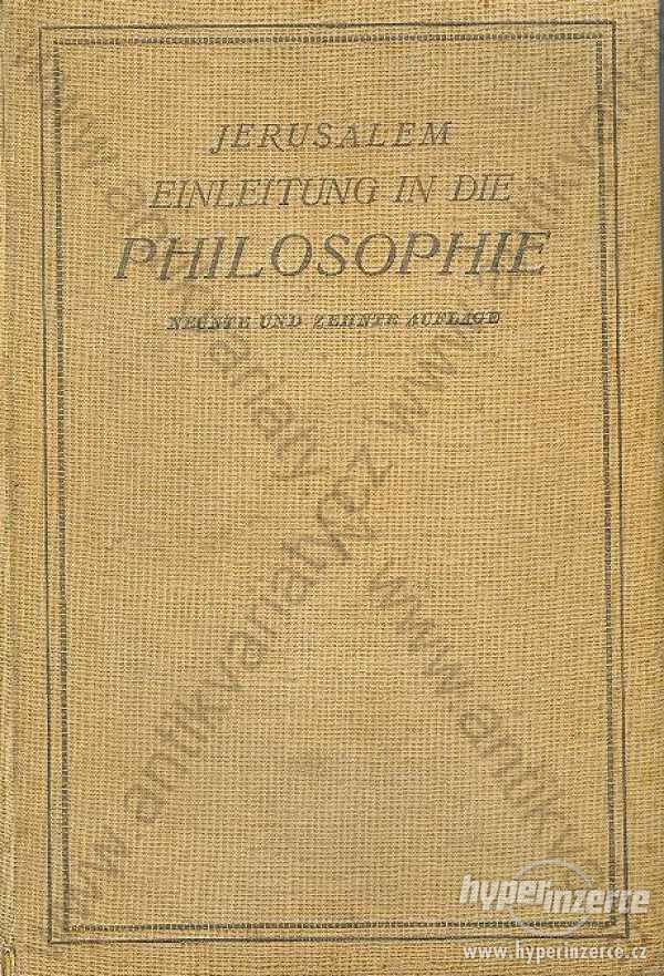 Einleitung in die Philosophie W. Jerusalem 1923 - foto 1