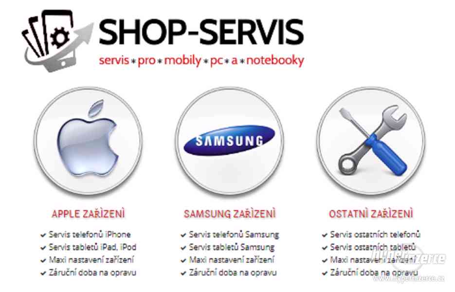 Servis telefonů iPhone, Samsung, Xiaomi, svoz celá ČR