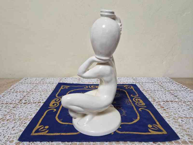 Krásná keramická plastika Dívčí Akt Horní Bříza Signace - foto 9