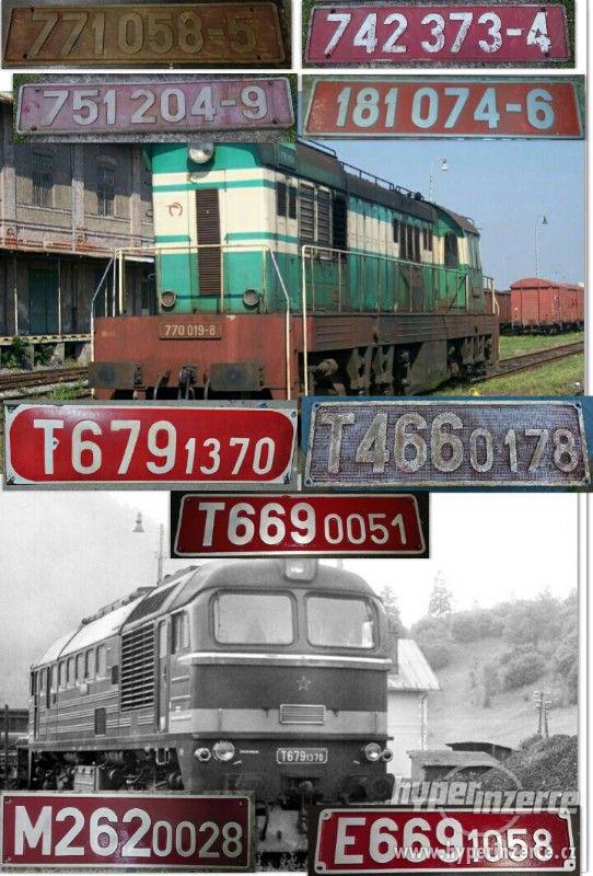 Zeleznice,cedule z lokomotiv,rušňov,cisla z lokomotiv,vlak - foto 1