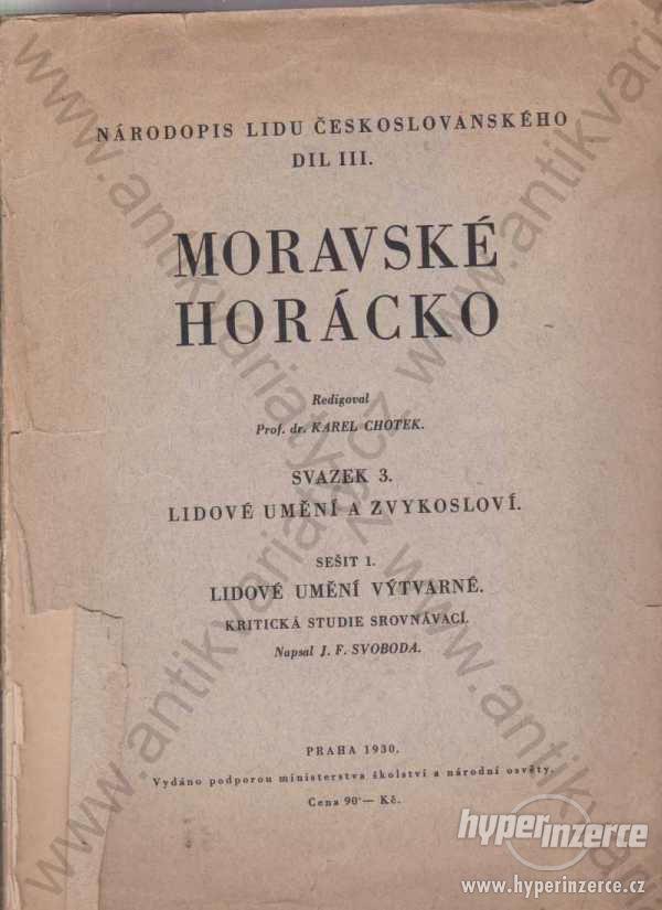 Moravské Horácko red. Karel Chotek 1930 - foto 1