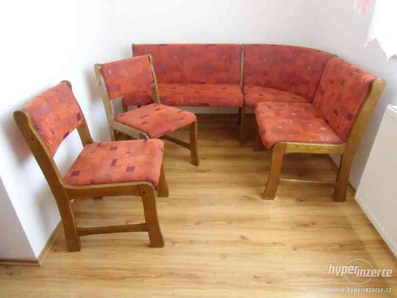 Jídelní rohová lavice včetně dvou židlí (masiv) - foto 1