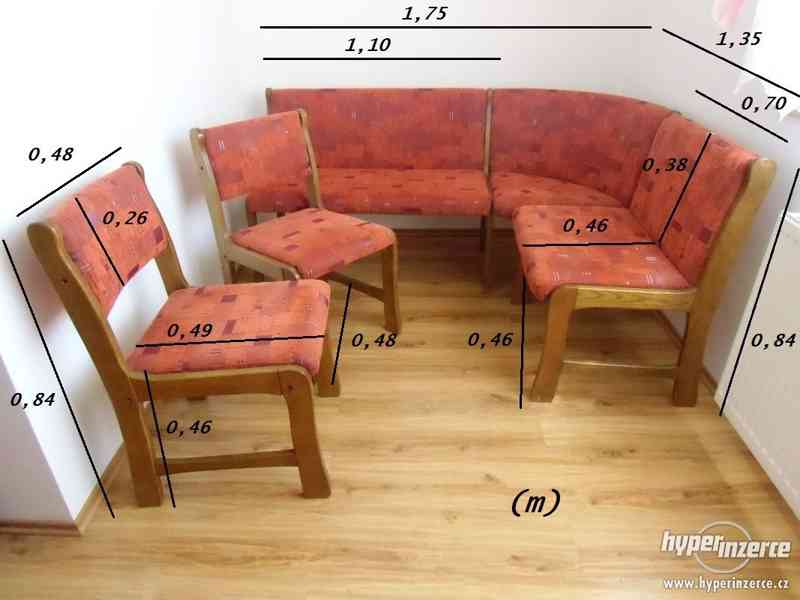 Jídelní rohová lavice včetně dvou židlí (masiv) - foto 3
