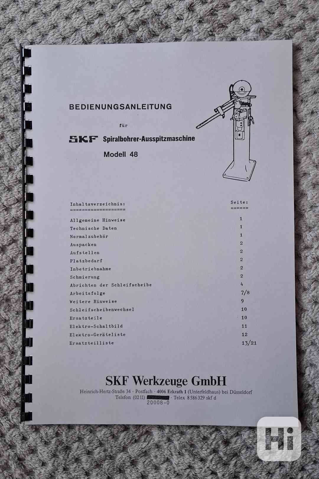 Návod brusky na vrtáky SKF-Dormer - foto 1