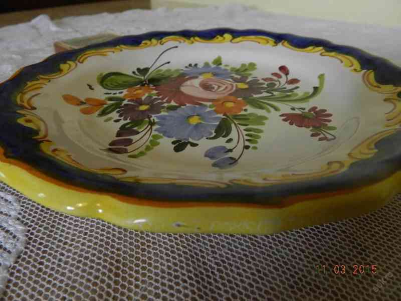 Luxusní malovaný talíř s podpisem -  Castelli - foto 2