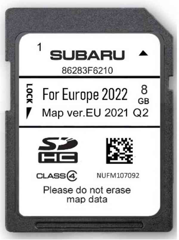 Mapy SD karta Subaru Gen1 - Gen2 Europe - 2022-23 - foto 1