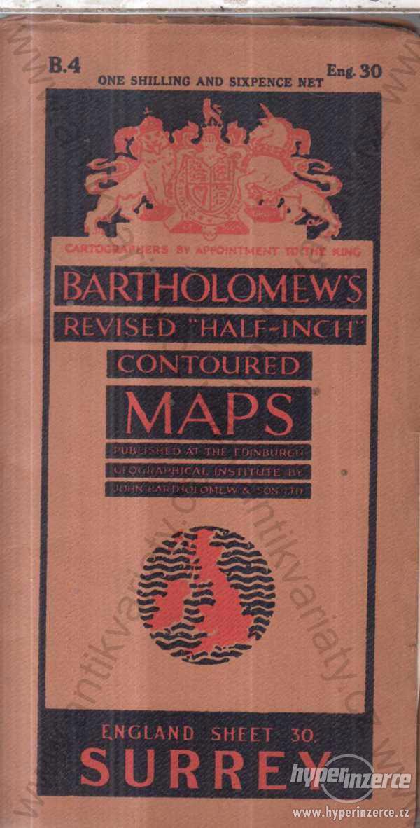 Engeland Sheet 30. Surrey Bartholomew's Maps - foto 1