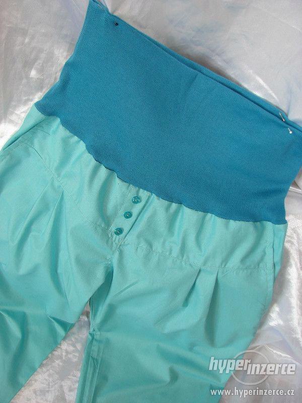 Těhotenské kalhoty bavlna na jaro-sedýlko,více barev - foto 2