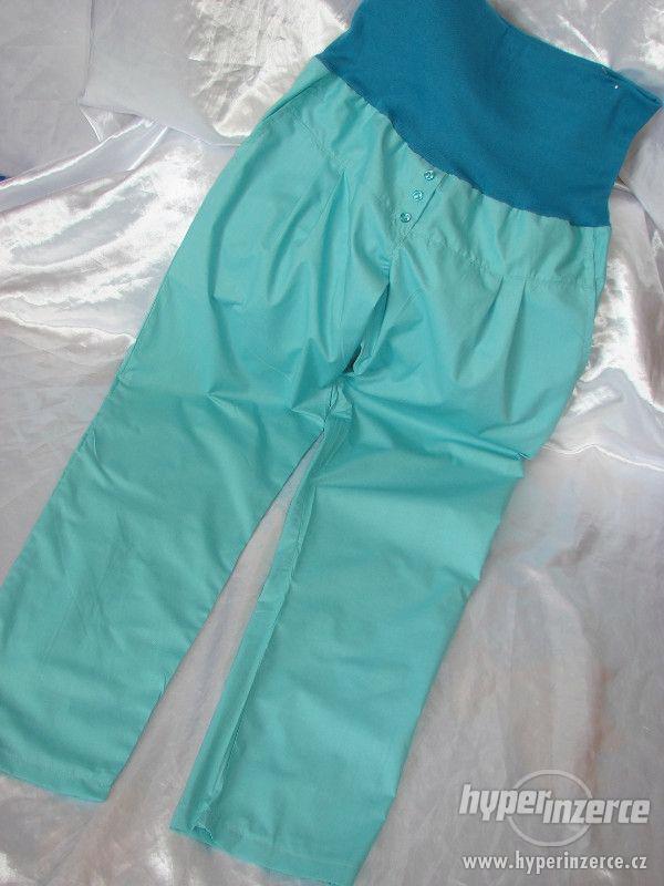 Těhotenské kalhoty bavlna na jaro-sedýlko,více barev - foto 4
