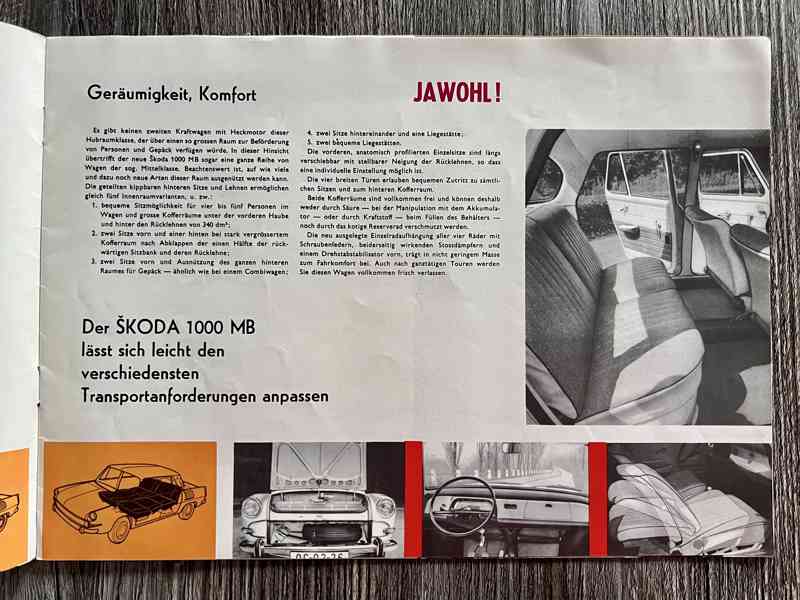 Originální prospekt Škoda 1000MB " žábrovka " - Motokov - foto 5