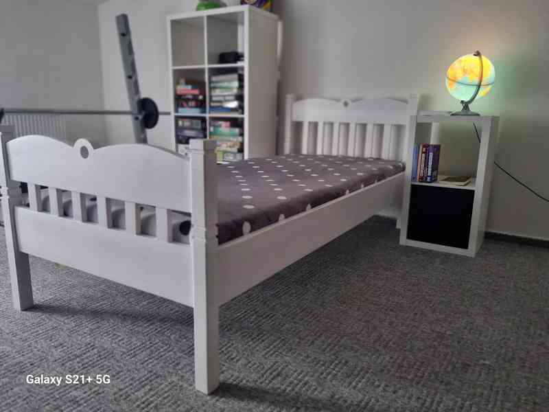 Dřevěná bílá postel - nová - český vyrobek - foto 3