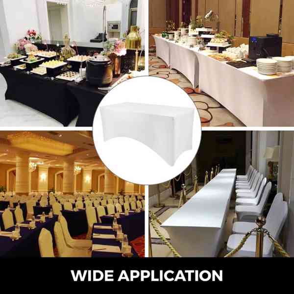  Bílé elastické svatební ubrusy na stoly - foto 2