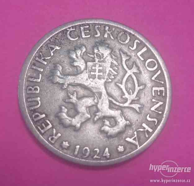 Mince 1 Kč rok 1924 - foto 2