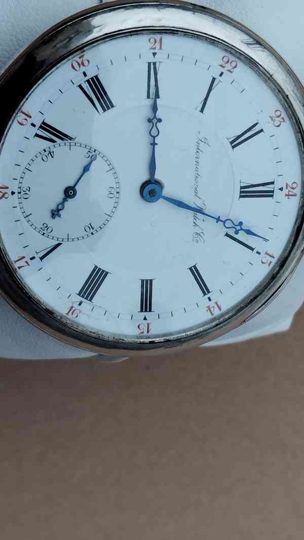 Starožitné stříbrné hodinky IWC Schaffhausen + pásek - foto 11