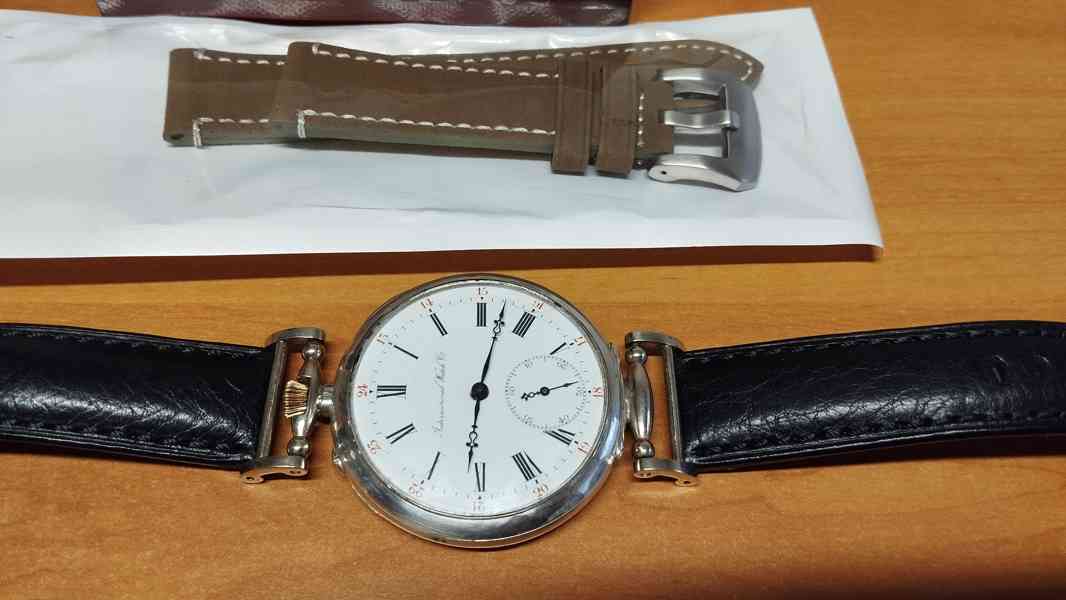 Starožitné stříbrné hodinky IWC Schaffhausen + pásek - foto 27