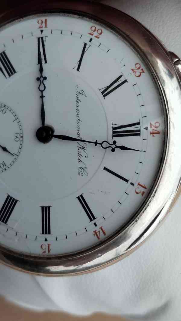 Starožitné stříbrné hodinky IWC Schaffhausen + pásek - foto 5