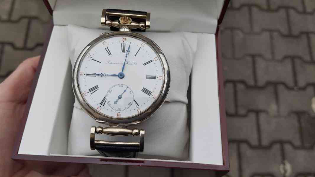 Starožitné stříbrné hodinky IWC Schaffhausen + pásek - foto 3