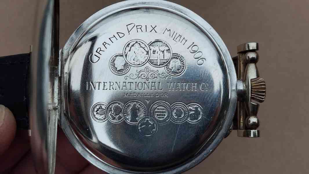 Starožitné stříbrné hodinky IWC Schaffhausen + pásek - foto 17