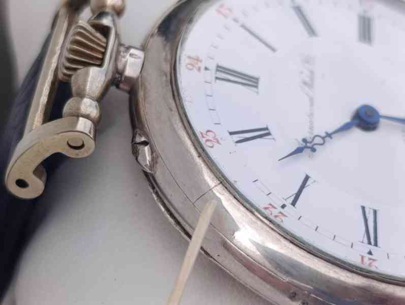 Starožitné stříbrné hodinky IWC Schaffhausen + pásek - foto 30