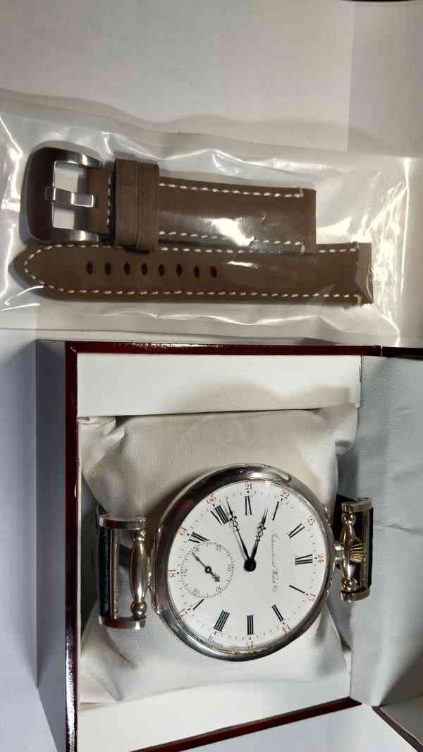 Starožitné stříbrné hodinky IWC Schaffhausen + pásek - foto 28