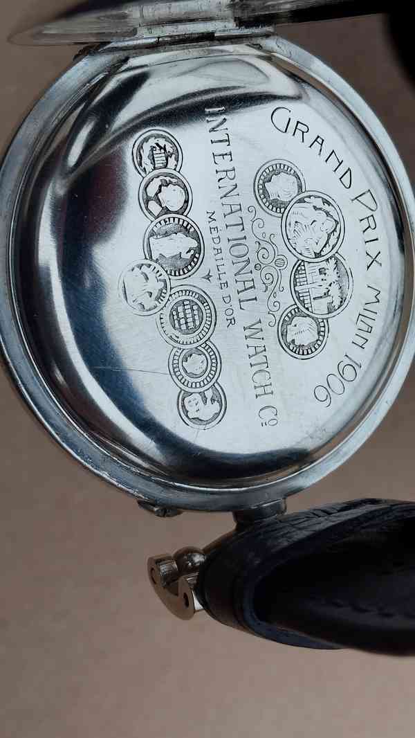 Starožitné stříbrné hodinky IWC Schaffhausen + pásek - foto 13