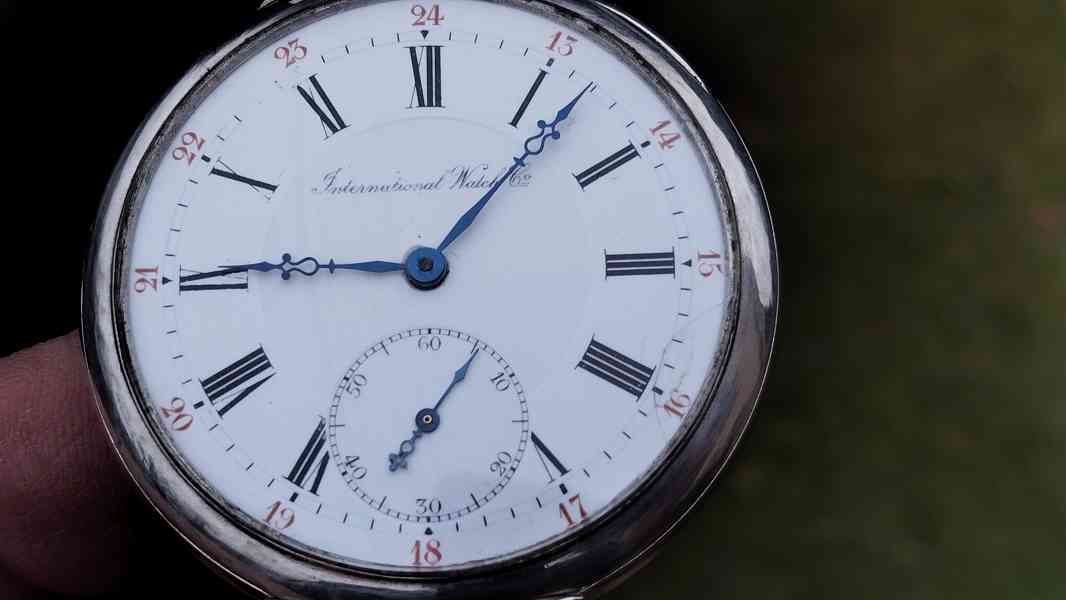 Starožitné stříbrné hodinky IWC Schaffhausen + pásek - foto 20