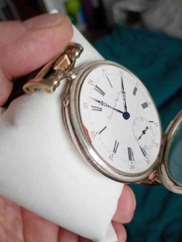 Starožitné stříbrné hodinky IWC Schaffhausen + pásek - foto 29