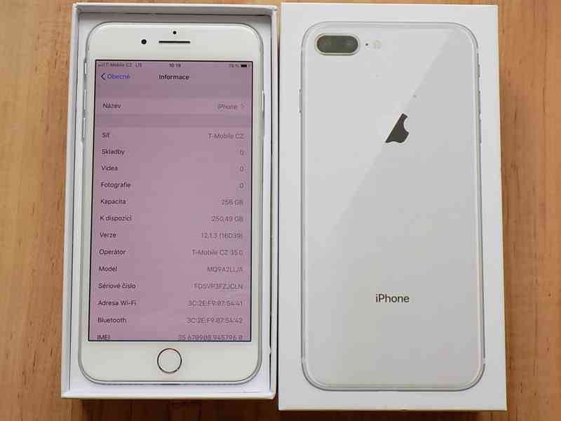 APPLE iPhone 8 PLUS 256GB Silver - TOP STAV - foto 2