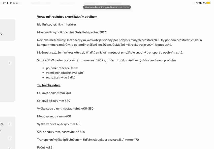 Elektrický vozík, židle - foto 7