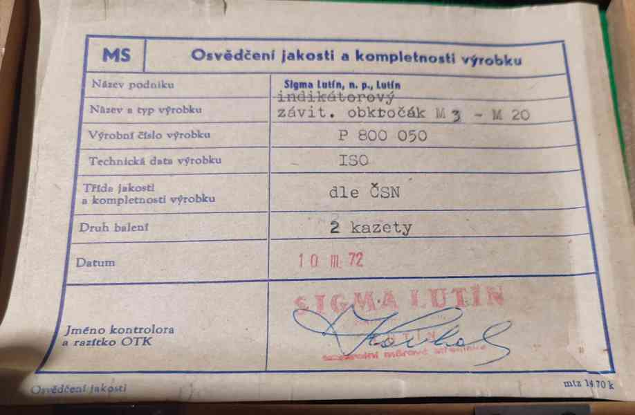 Měření závitů Sigma Lutín - foto 8