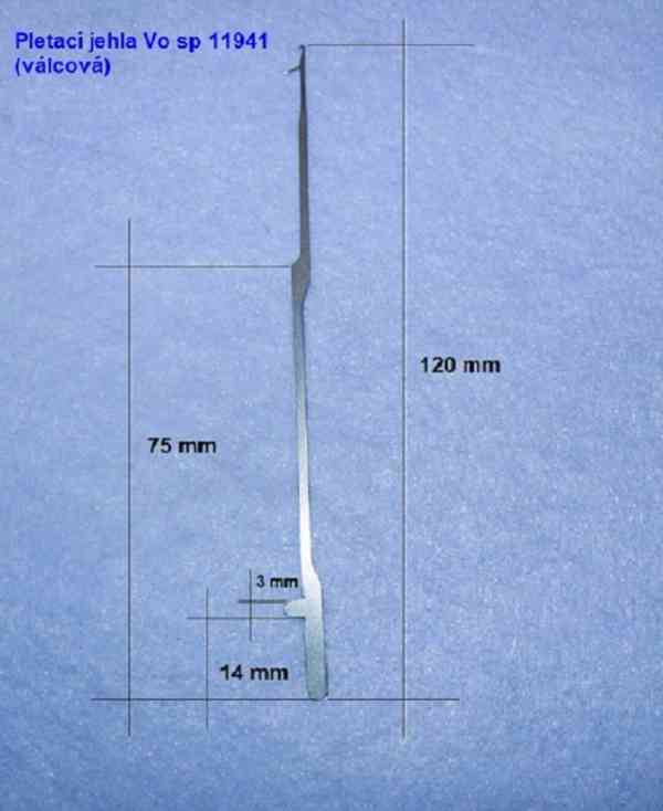 Pletací jehla  Vo sp 11941 válcová ( stroj METIN ) - 100 ks 