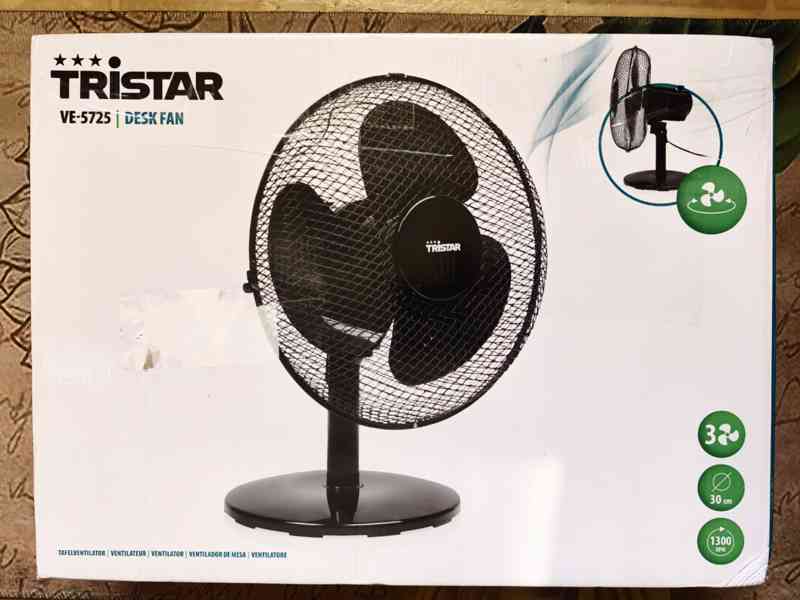 Stolní ventilátor - "TRISTAR". NOVÝ !! Původní balení  - foto 3