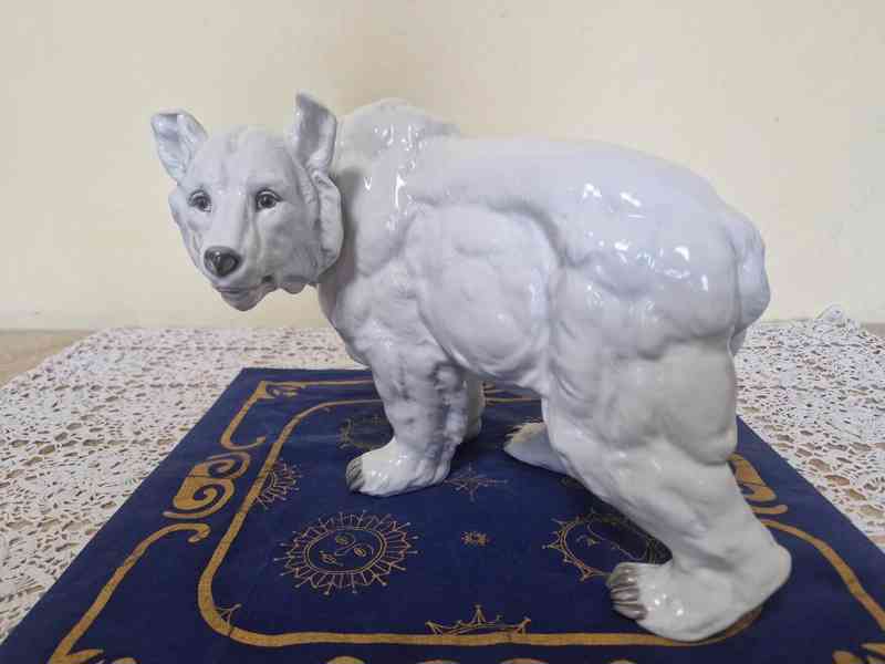 Vzácná masivní soška Medvěd Grizzly Horní Slavkov 1932 - foto 6