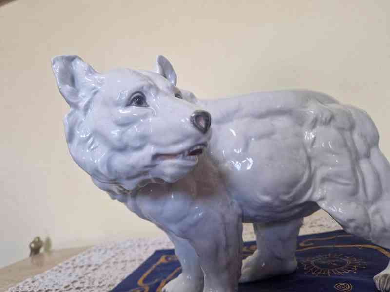 Vzácná masivní soška Medvěd Grizzly Horní Slavkov 1932 - foto 4