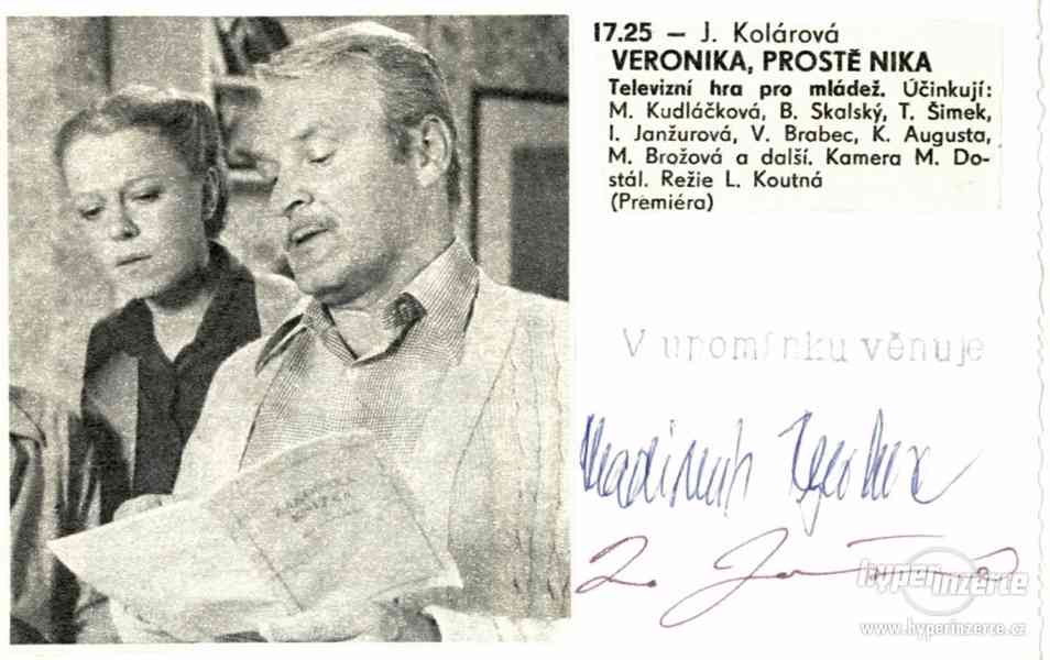 Autogramy Ivy Janžurové a Vladimíra Brabce