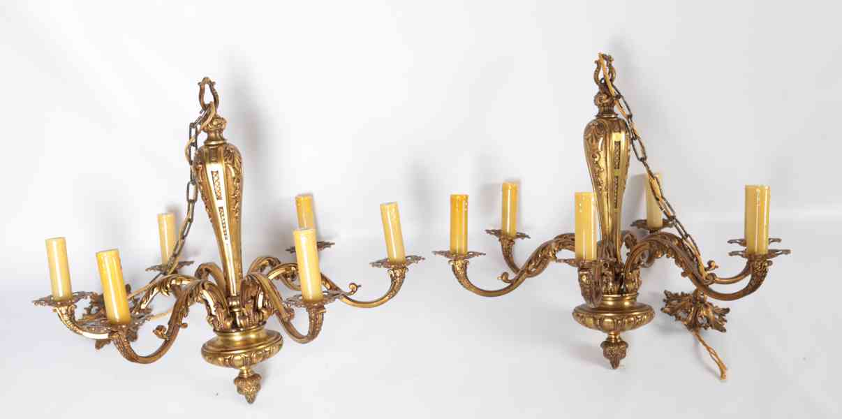 Párové starožitné lustry Mazarin Bronzové - foto 3