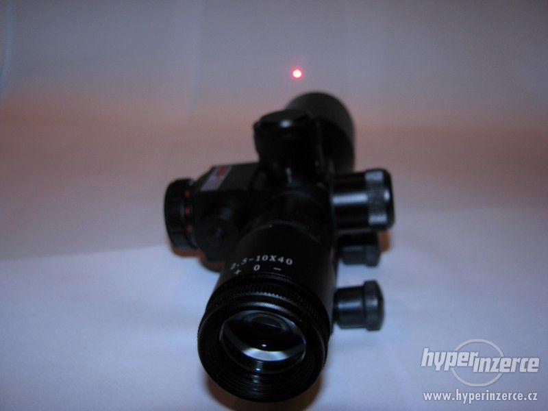 Puškohled krátký s laserem   2.5-10x40 - foto 2