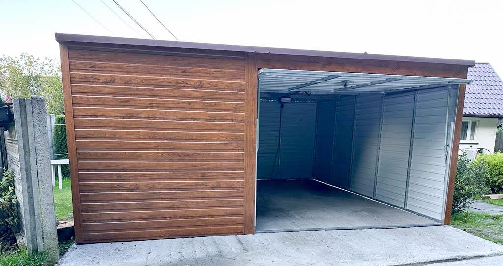 Plechová garáž 5m x 6m,  spád dozadu, vrata + okno TS517  - foto 6