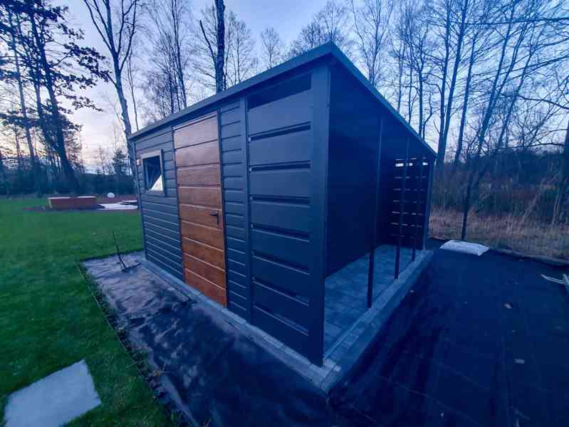 Zahradní domek 3x4 přístřešek 1x4 dveře - okno - okapy TS623 - foto 3