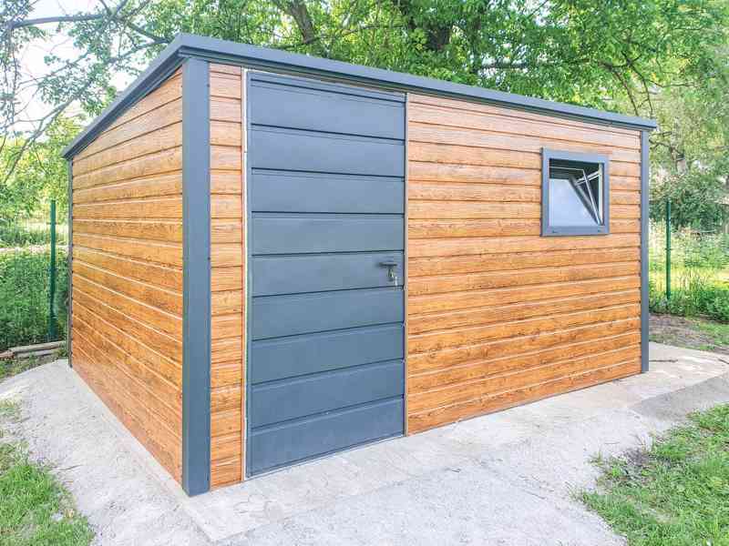 Zahradní domek 4x3m -  dveře - Okno -  světlý ořech - TS721 - foto 2