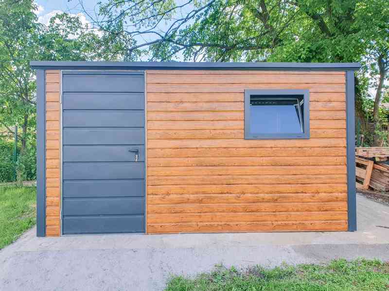 Zahradní domek 4x3m -  dveře - Okno -  světlý ořech - TS721 - foto 3
