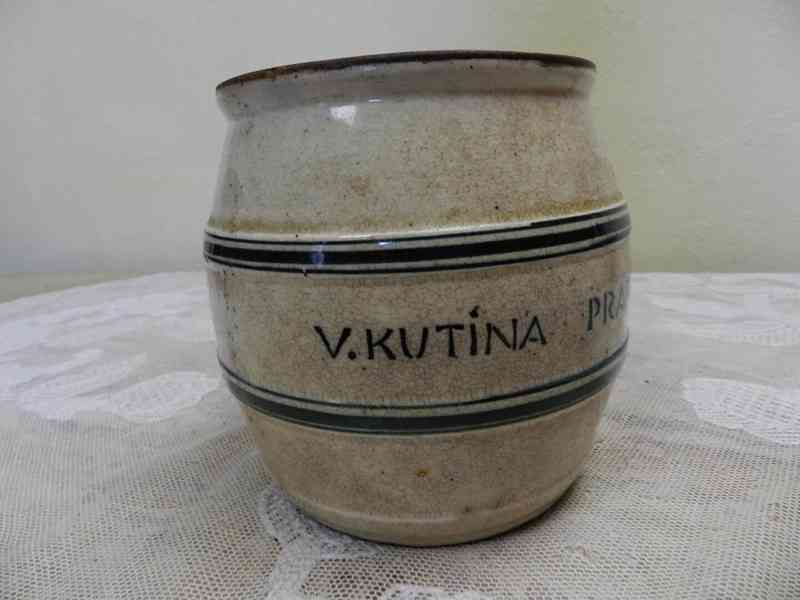 Zajímavá keramická Nádoba Dóza V. Kutina Praha Karlín  - foto 4