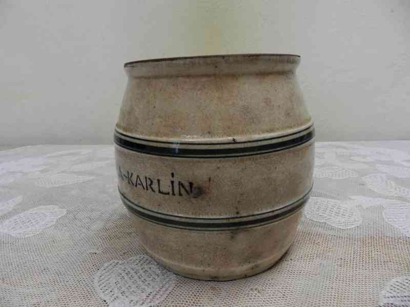 Zajímavá keramická Nádoba Dóza V. Kutina Praha Karlín  - foto 2