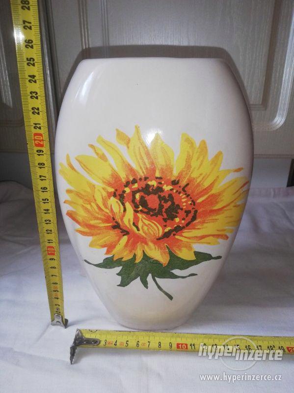 Váza - motiv slunečnice - velká - pěkná - foto 1