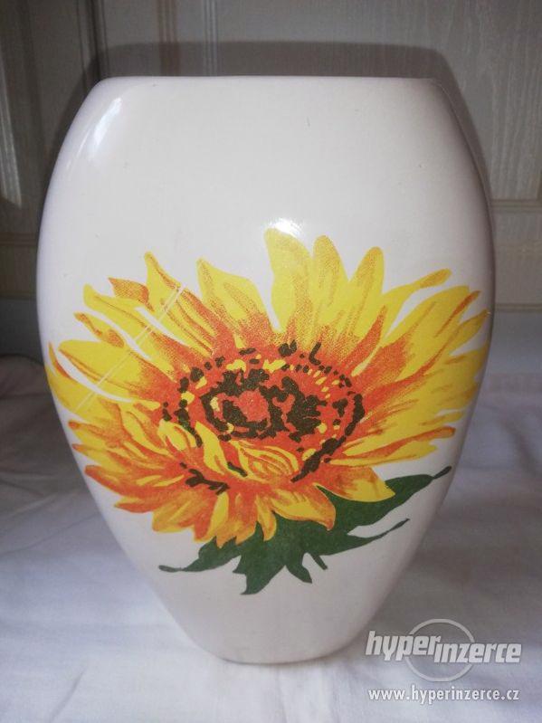 Váza - motiv slunečnice - velká - pěkná - foto 2