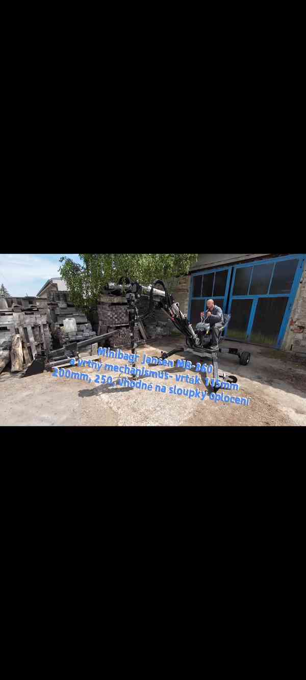 Minibagr Jansen MB-360°  benzínový kráčející bagr NOVÝ - foto 3