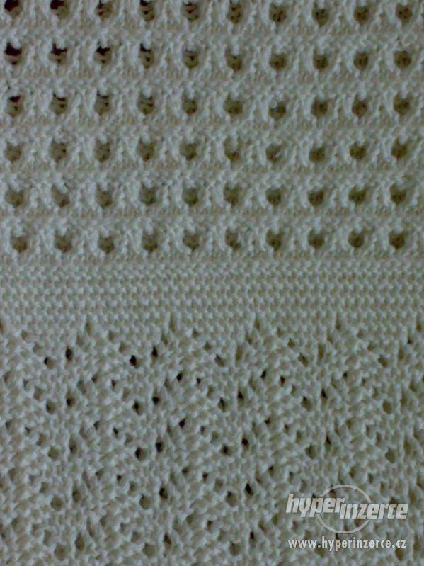 Ručně pletený bílý krajkový top - krajkové tílko - foto 3