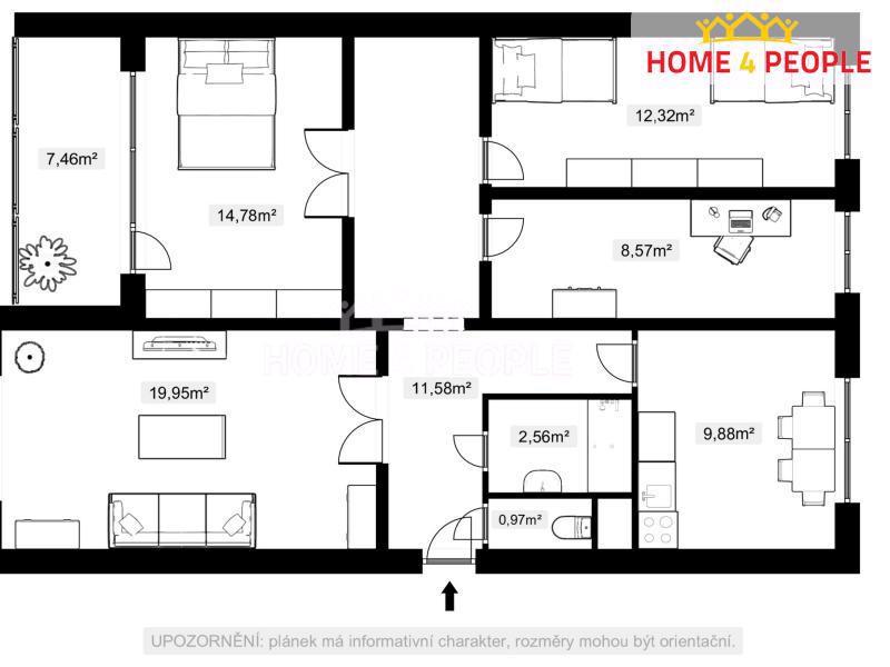 Byt Hartmanice 4+1 s lodžií vel. 92m2. - foto 3