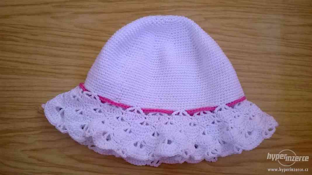 Háčkovaný klobouček s mašličkou bavlna - foto 3